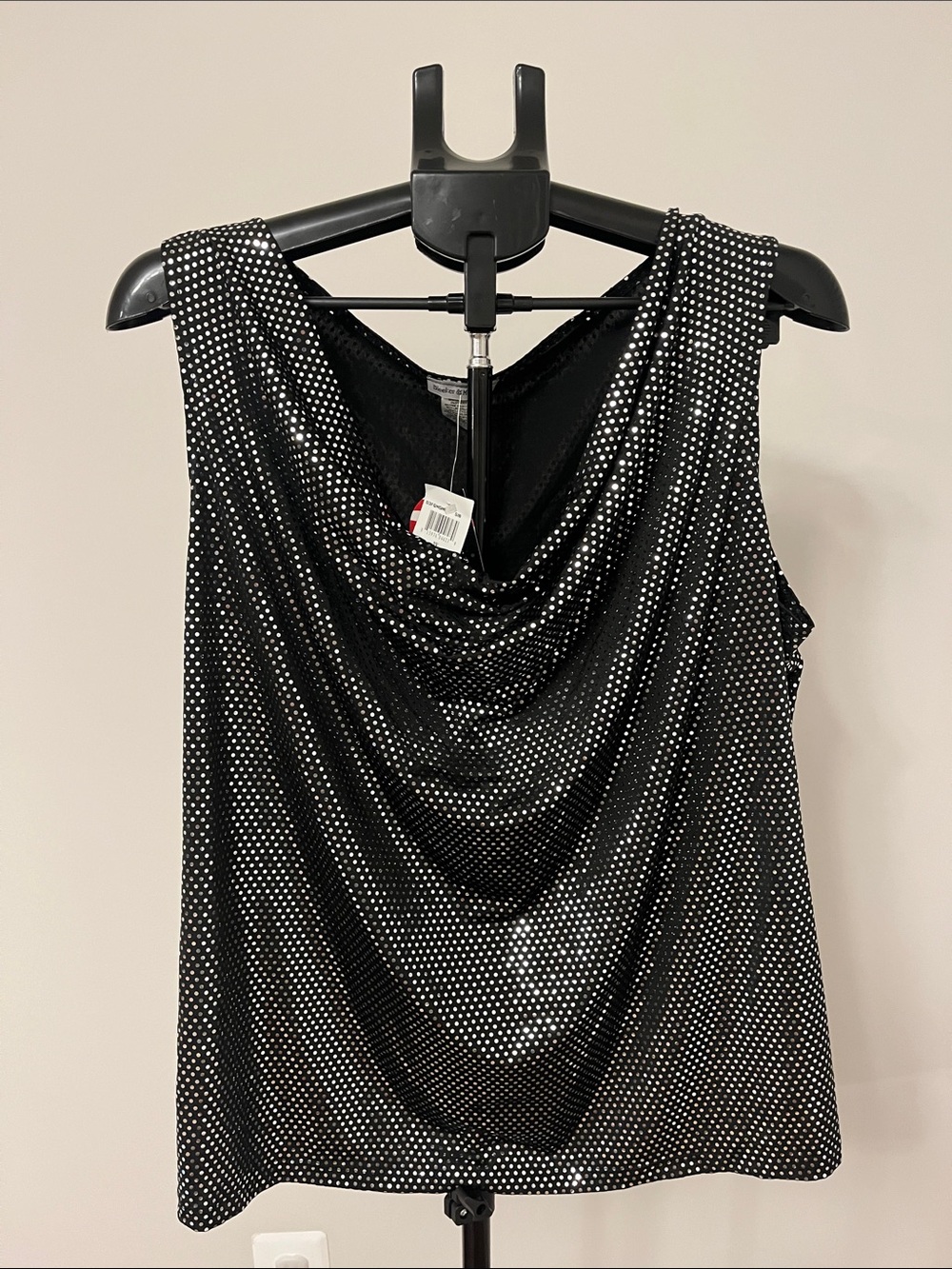 NWT Bleeker & McDougal Women's Black Sequin Sleeveless Top
